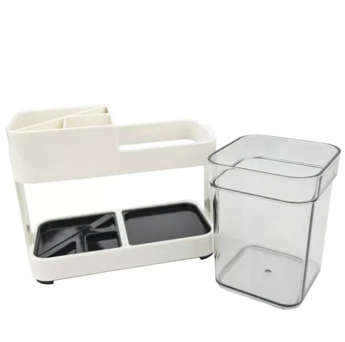 1-Cup Plastic Toothbrush & Toothpaste Holder - Bathroom Organizer - Image 2