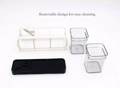 Toothbrush & Toothpaste Holder with 2 Cups - Bathroom Organizer - Image 2