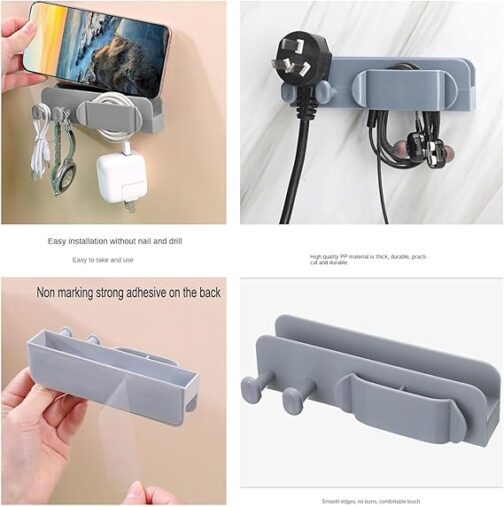 Wall-Mounted Cable Organizer & Phone Stand - Image 3