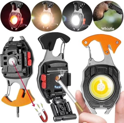Keychain COB Flashlight – Multifunctional LED Pocket Light