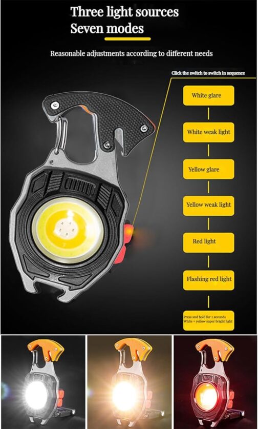 Keychain COB Flashlight – Multifunctional LED Pocket Light - Image 3