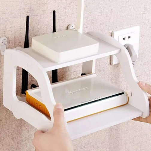 Wall-Mounted WiFi Router Shelf – Compact Organizer for Routers & Electronics