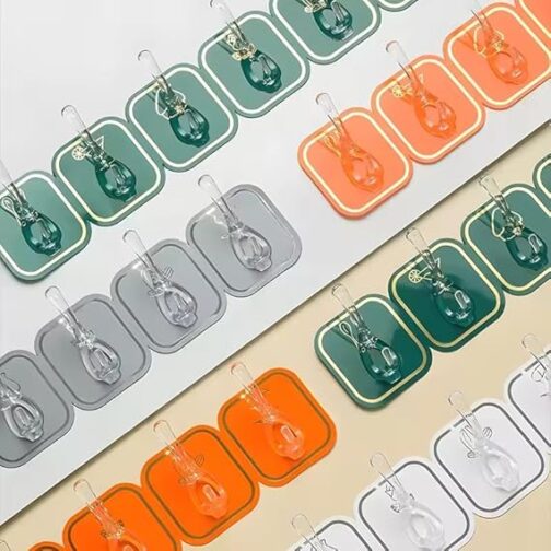 6Pcs Self-Adhesive Wall-Mounted Hooks - Image 2