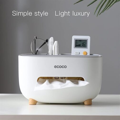 Luxury Tissue Box & Remote Control Holder – Multifunctional Desk Organizer