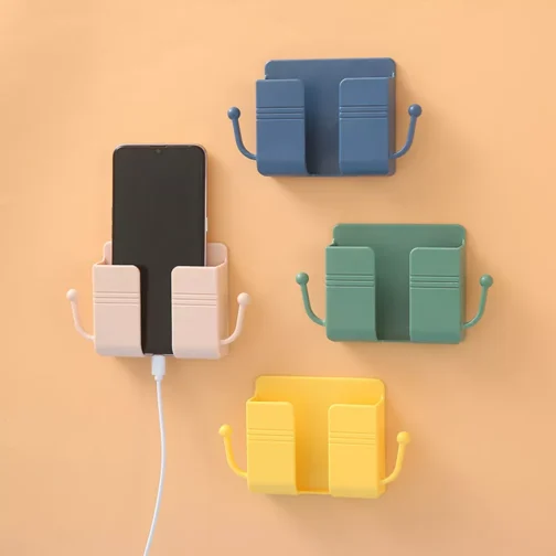 Multifunctional Wall-Mounted Mobile Phone Charging Holder & Remote Control Storage Box