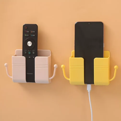 Multifunctional Wall-Mounted Mobile Phone Charging Holder & Remote Control Storage Box - Image 3